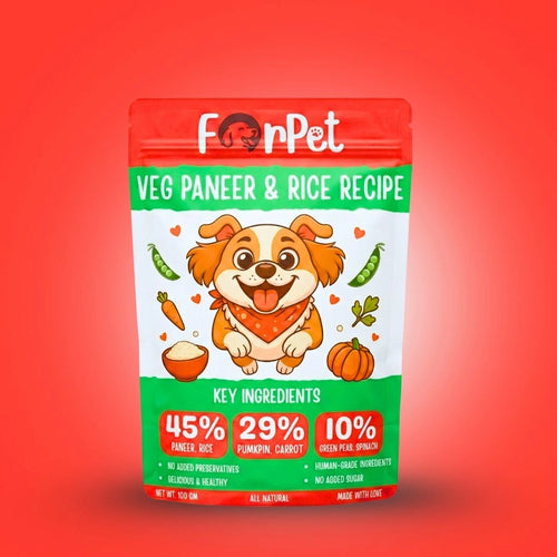 ForPet Veg Paneer and Rice recipe 100g pouch — vegetarian human-grade dog food