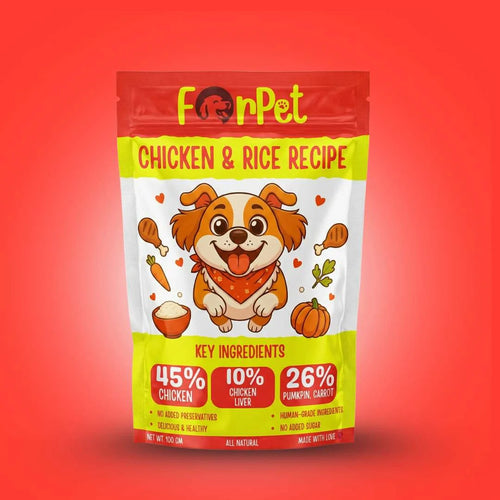 ForPet Chicken and Rice recipe 100g pouch — fresh human-grade wet dog food