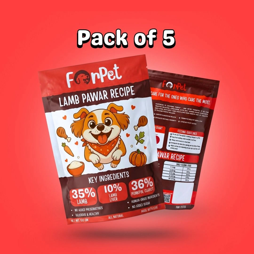 ForPet Lamb Pawar 5-pack — 500g of premium human-grade lamb dog food