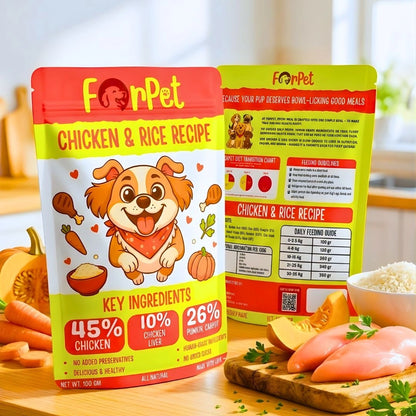 Monthly Pack 4 Recipes(Chicken & Rice, Chicken & Pumpkin, Veg Paneer & Rice, Lamb Pawar)(28 x 100g)